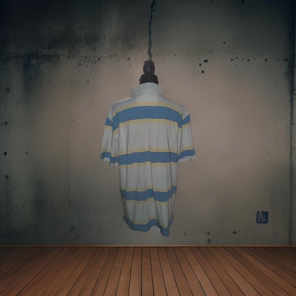 Polo Nautica Vintage Sky Blue and Yellow Striped Men's Casual Size XL - Picture 3 of 4